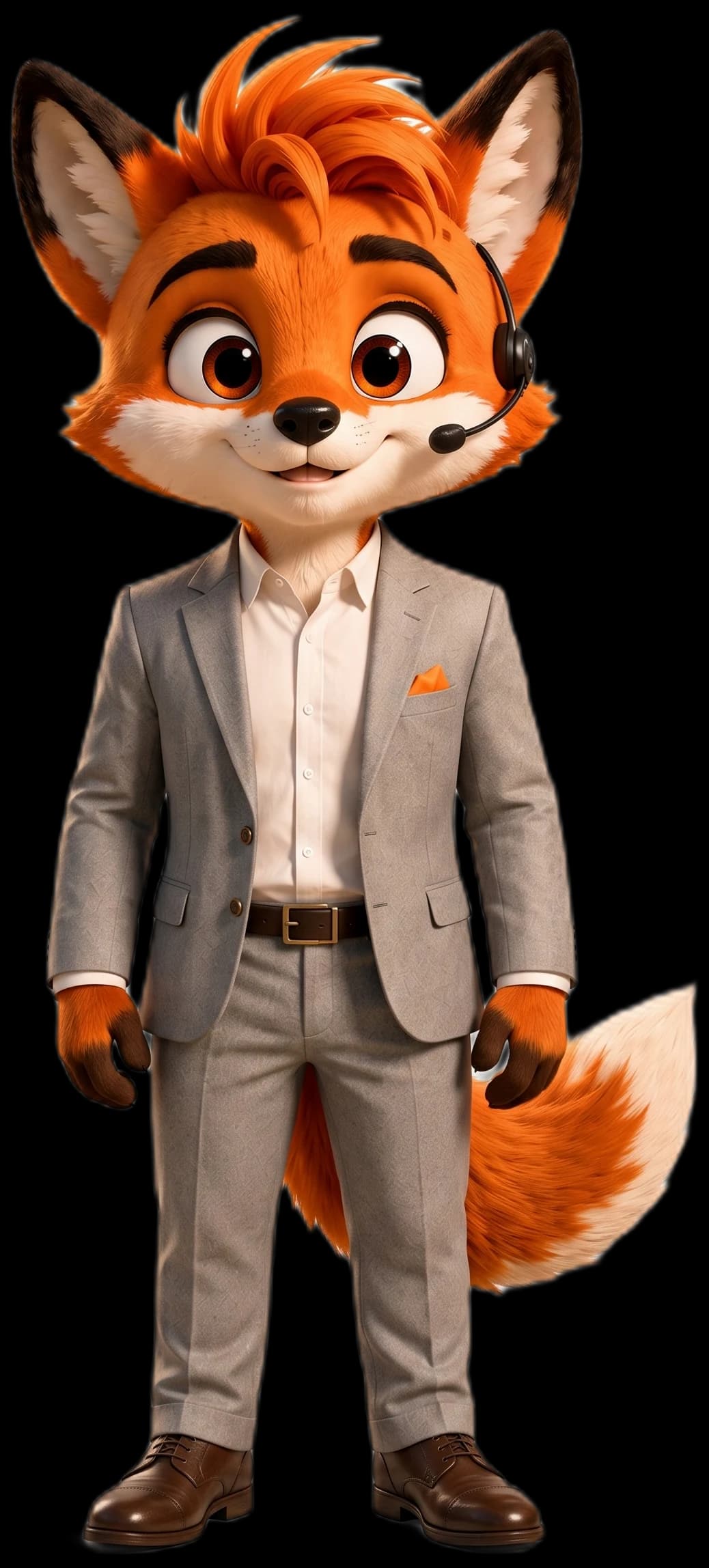 Loqara's fox support agent standing ready to help