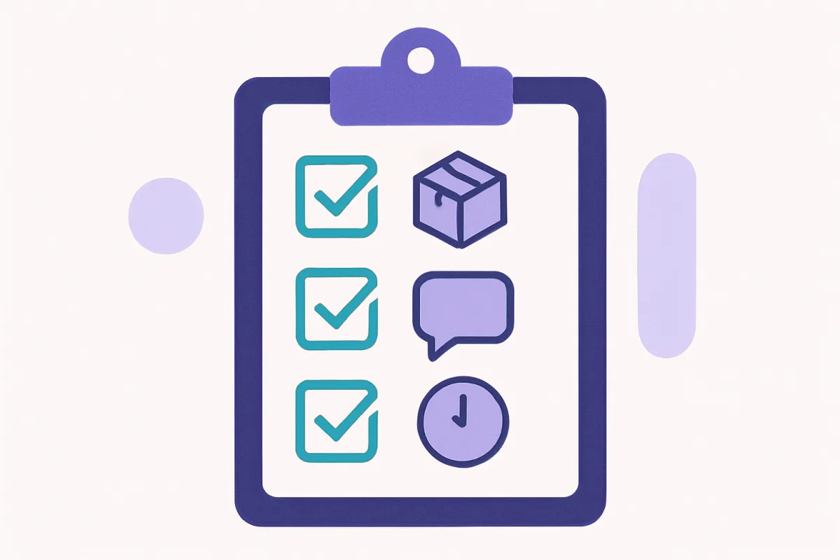 A Black Friday readiness checklist for e-commerce support: holiday policies loaded, order lookup connected, handoff and working hours set, tested on real traffic